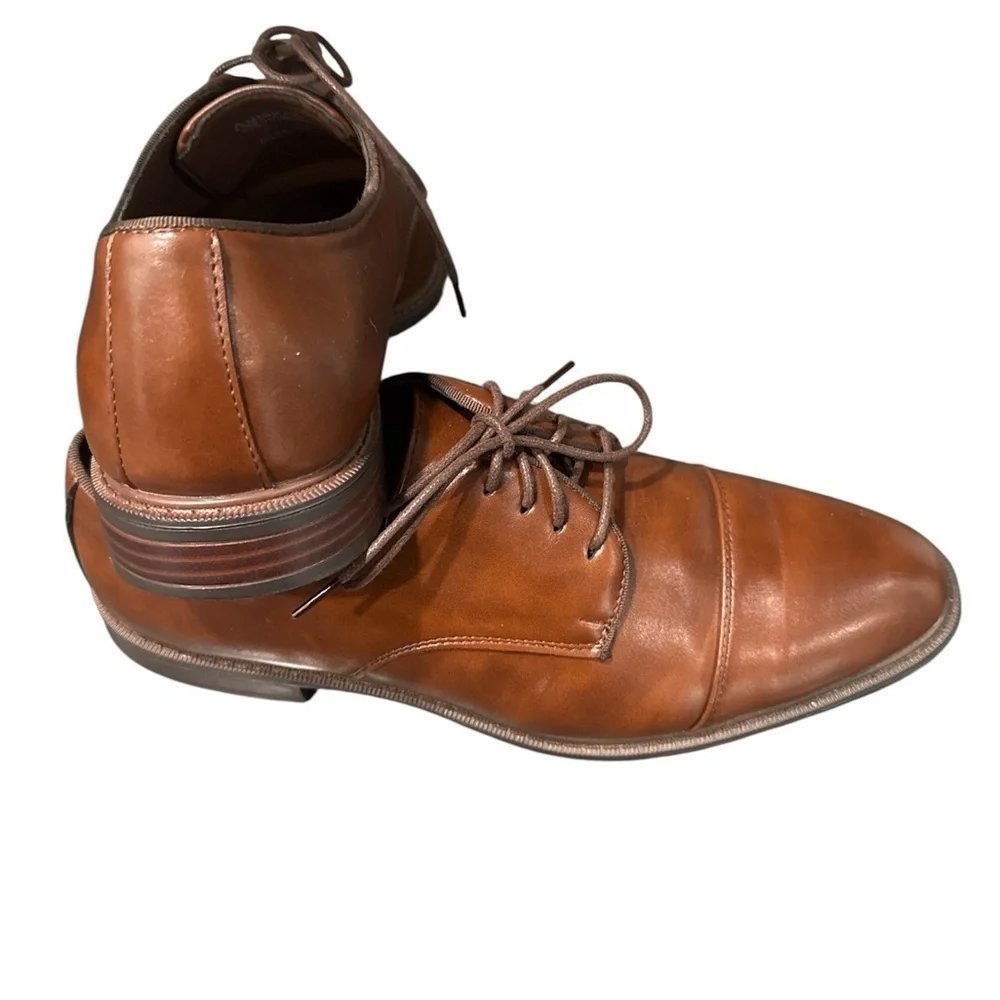 American Exchange Men’s Brown Cap-Toe Dress Shoes – Size 12